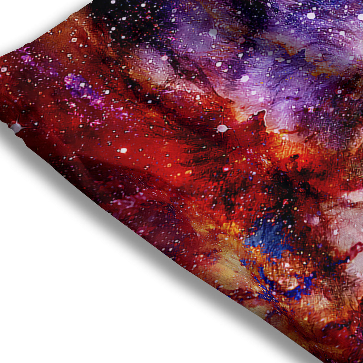 Portrait Wolf Galaxy Print Mesh Shorts