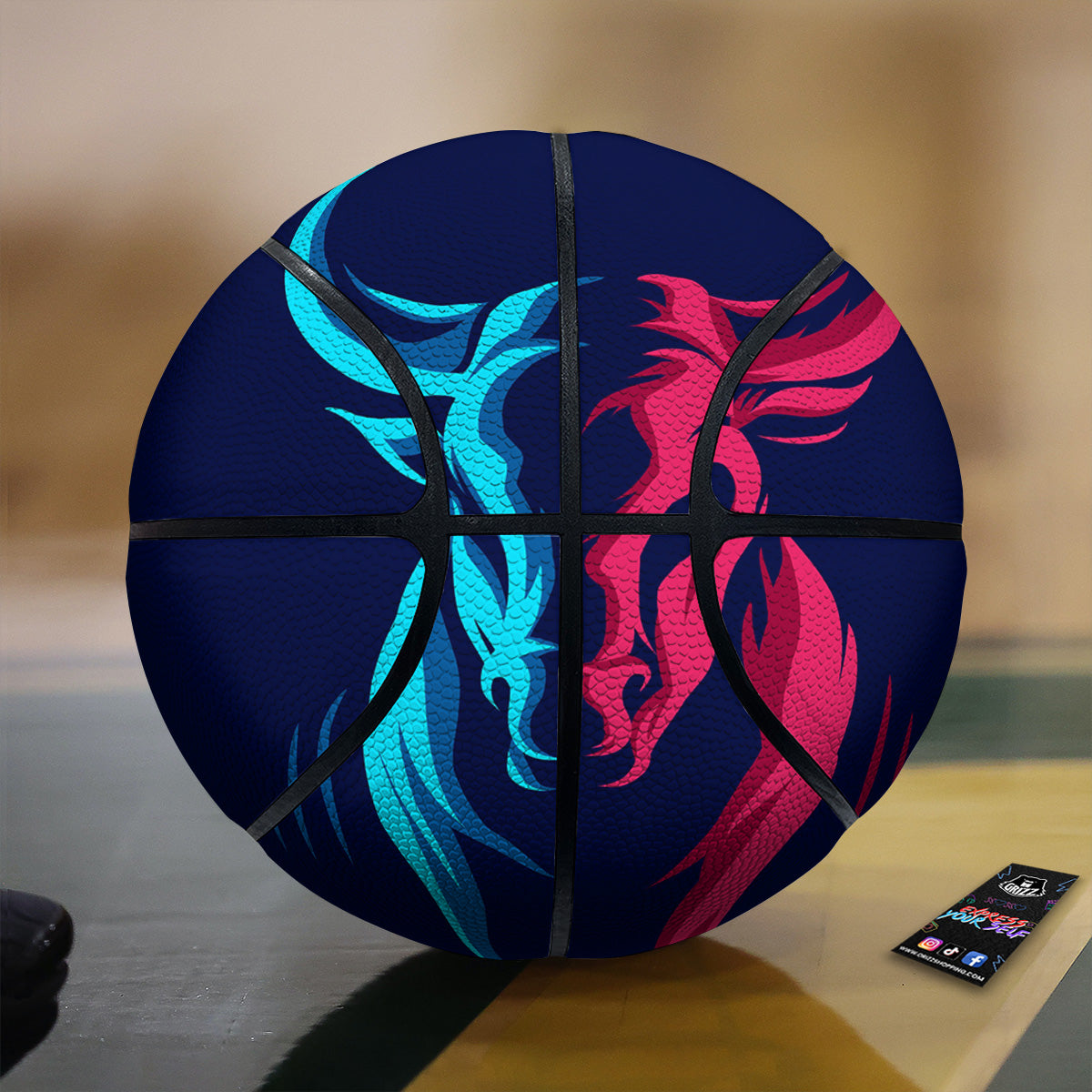 Portrait Bull Print Basketball