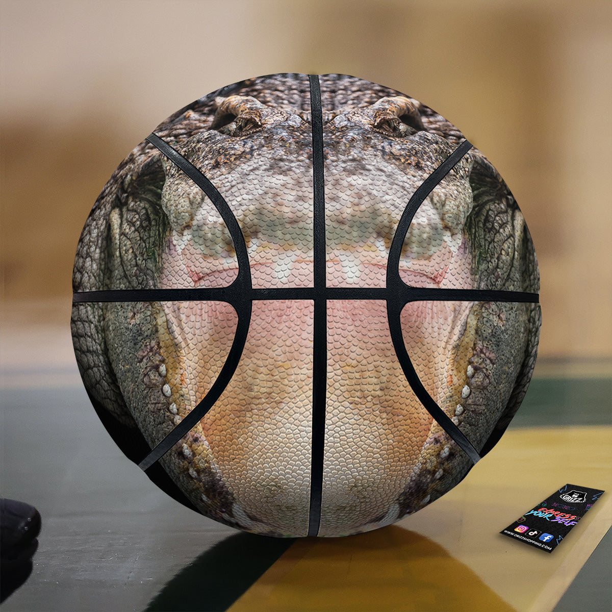 Portrait Crocodile Print Basketball