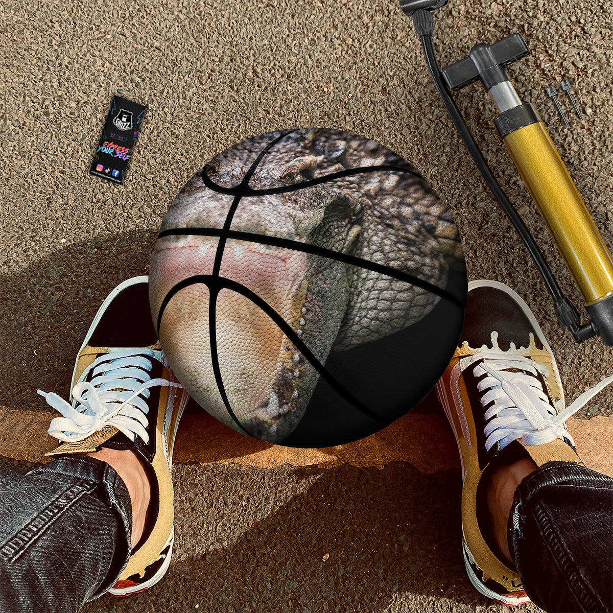 Portrait Crocodile Print Basketball