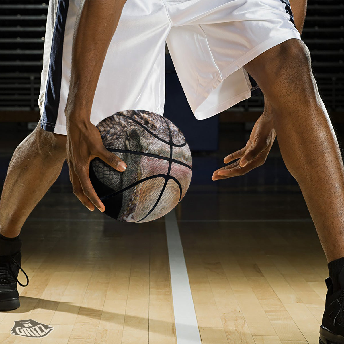Portrait Crocodile Print Basketball