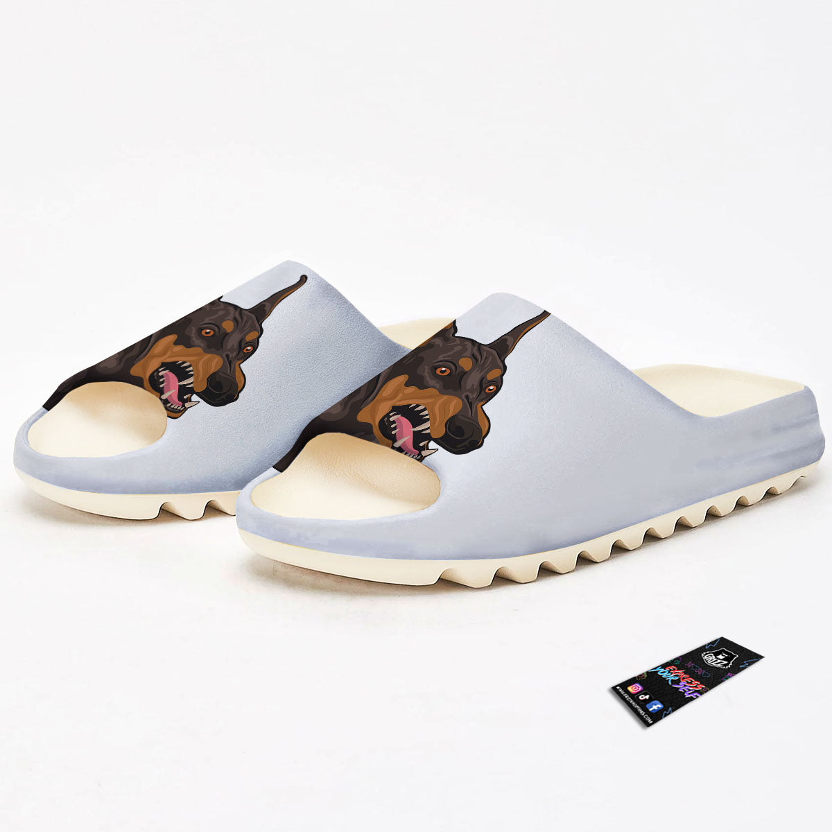 Portrait Dobermann Print Sandals-grizzshop