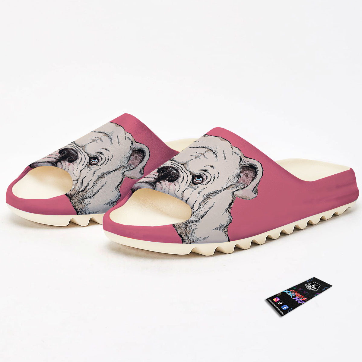 Portrait English Bulldog Print Sandals-grizzshop