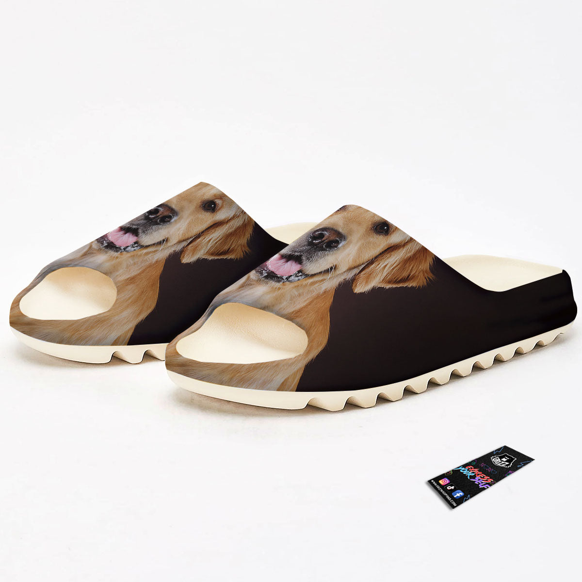 Portrait Golden Retriever Print Sandals