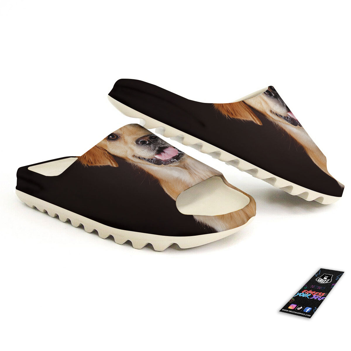 Portrait Golden Retriever Print Sandals