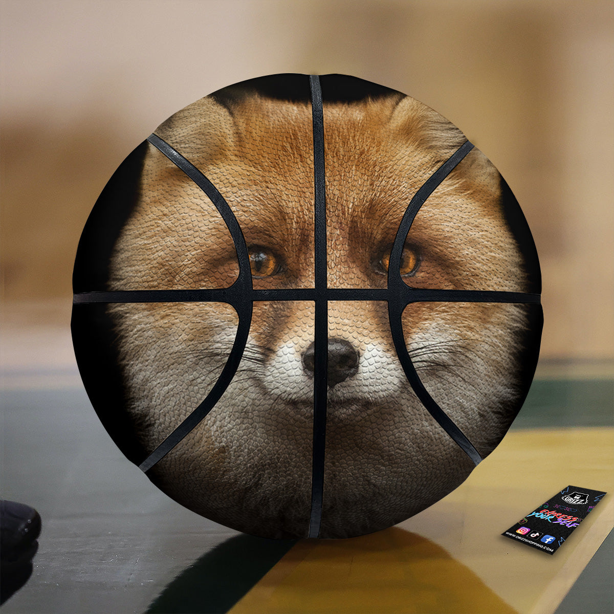 Portrait Head Fox Print Basketball