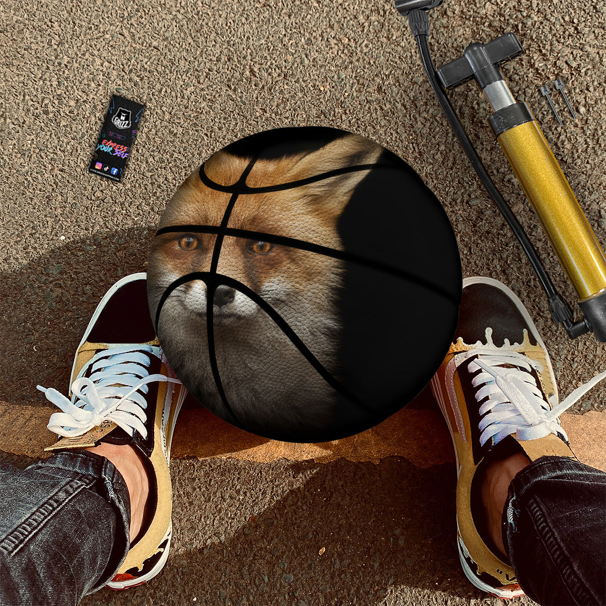 Portrait Head Fox Print Basketball