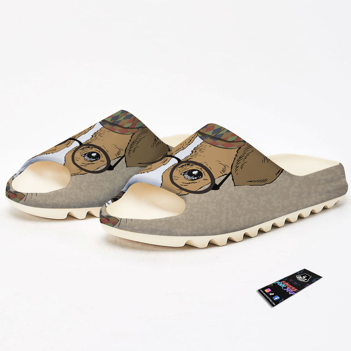 Portrait Jack Russell Terrier Print Sandals-grizzshop