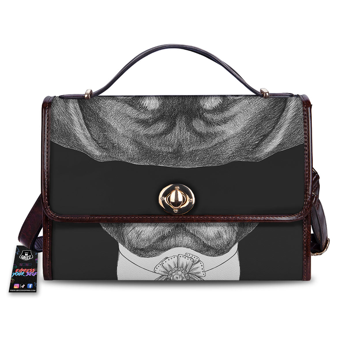 Portrait Rottweiler Vintage Print Women's Satchel Bag