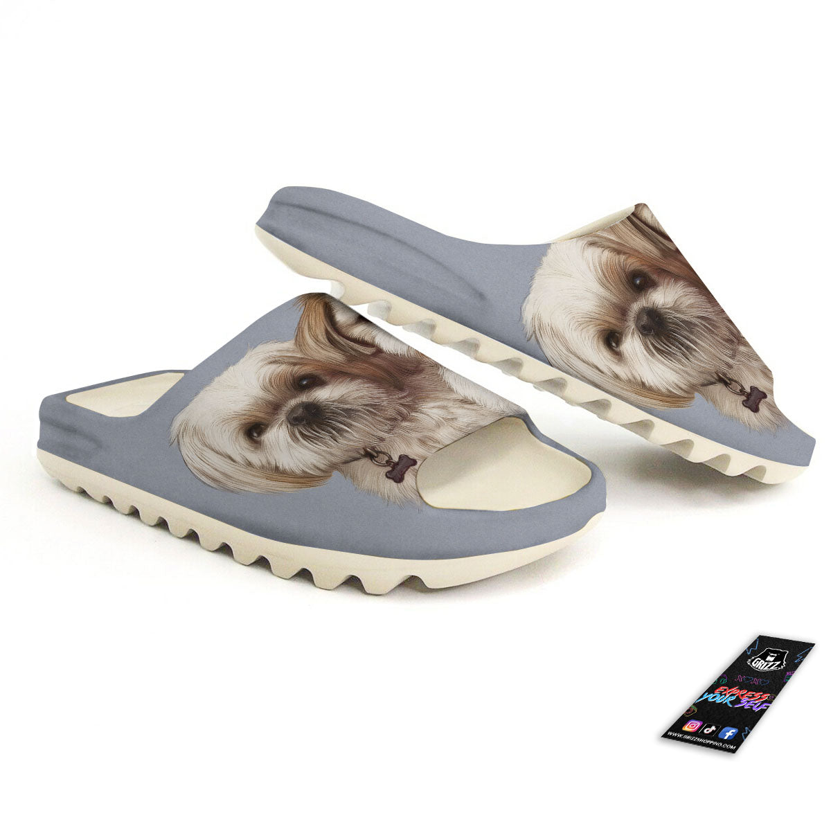 Portrait Shih Tzu Print Sandals-grizzshop