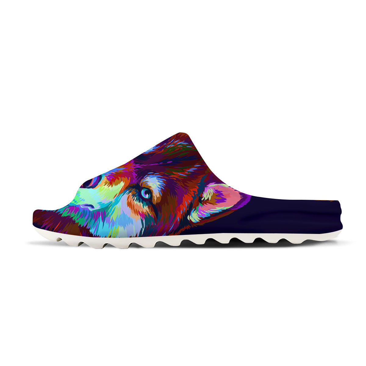 Portrait Siberian Husky Print Sandals-grizzshop