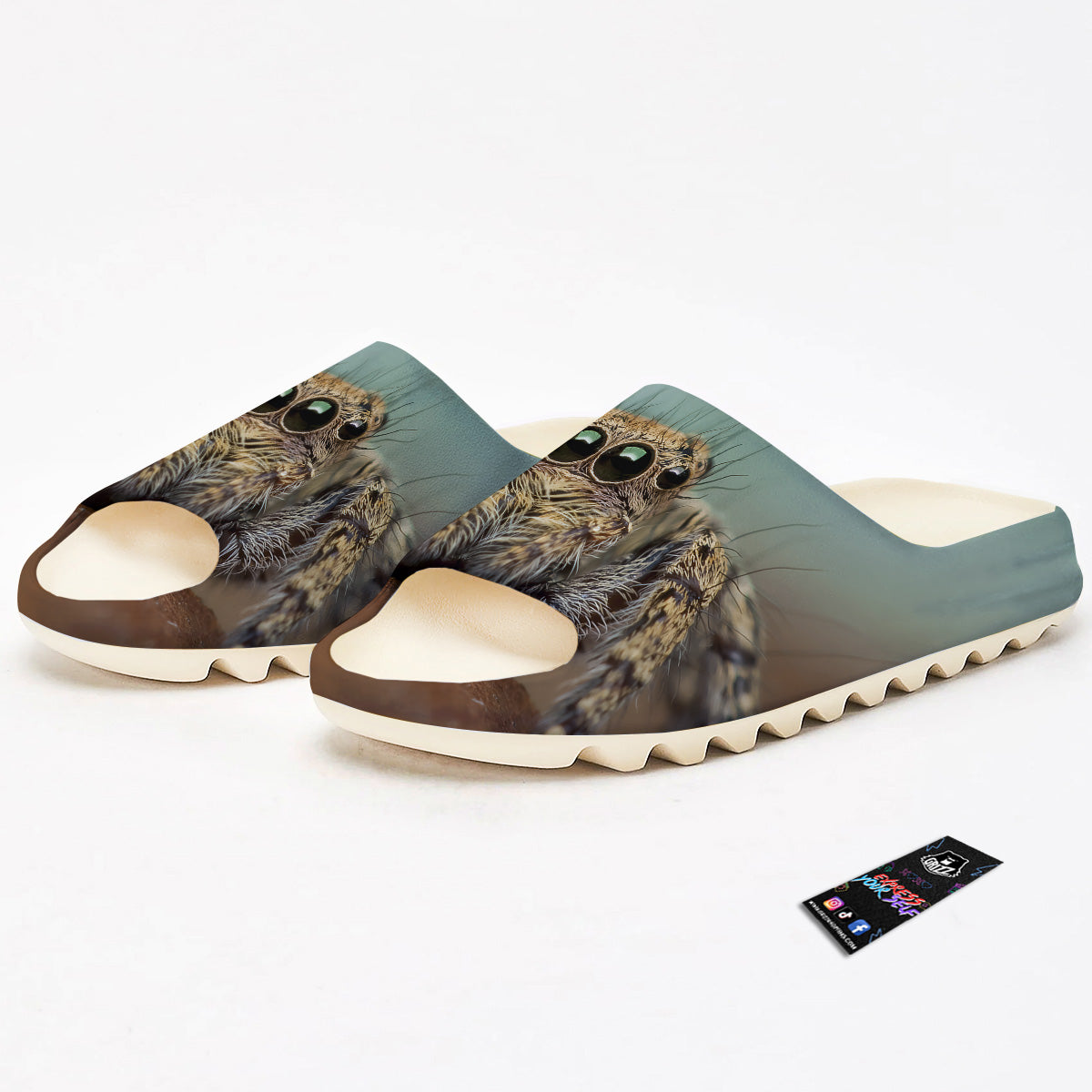 Portrait Spider Print Sandals-grizzshop