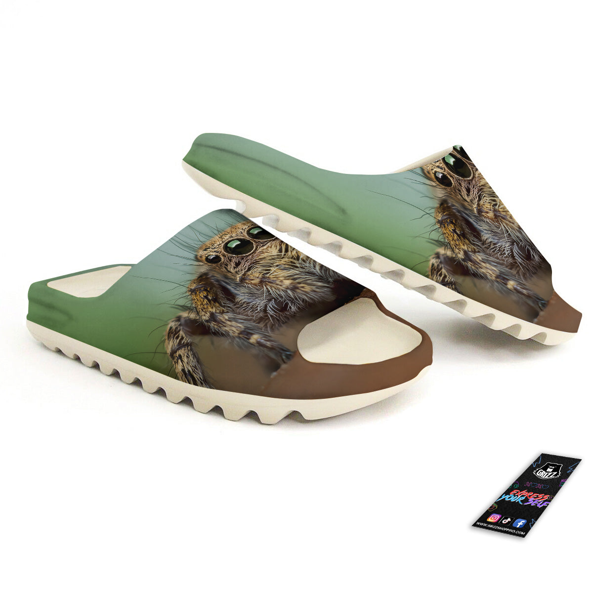 Portrait Spider Print Sandals-grizzshop