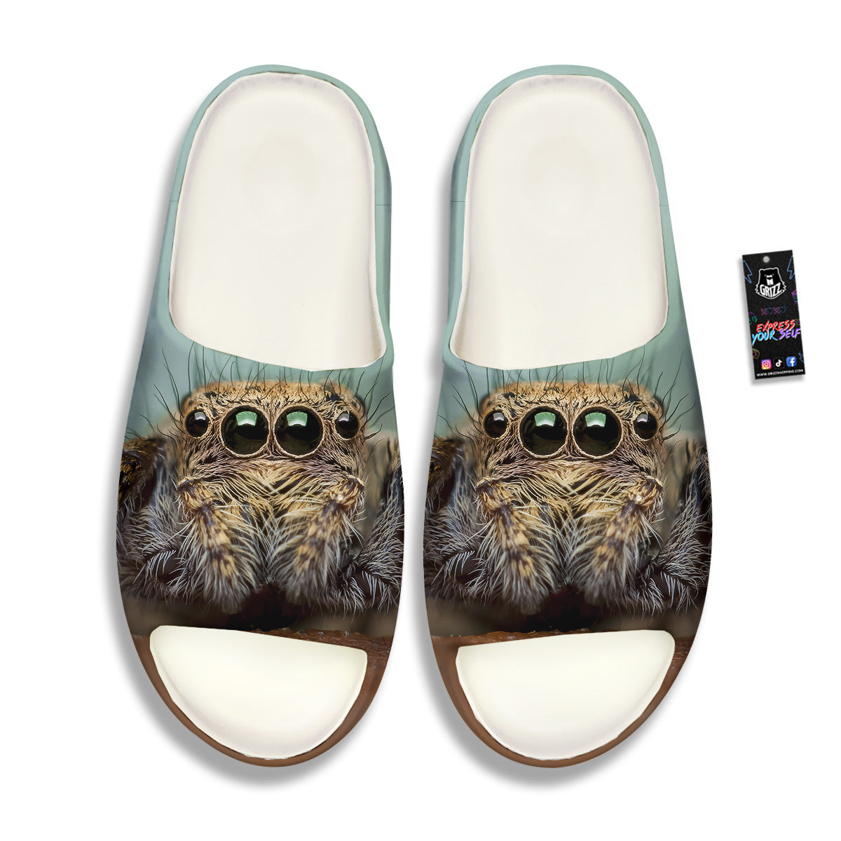 Portrait Spider Print Sandals-grizzshop