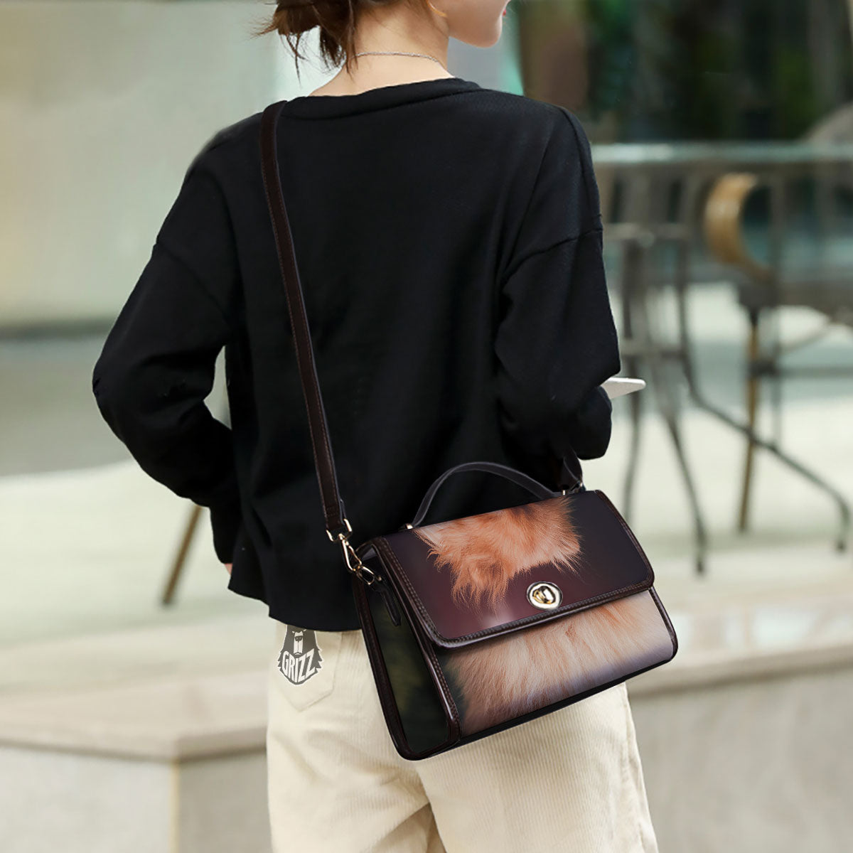 Portrait Vintage Pomeranian Women's Satchel Bag