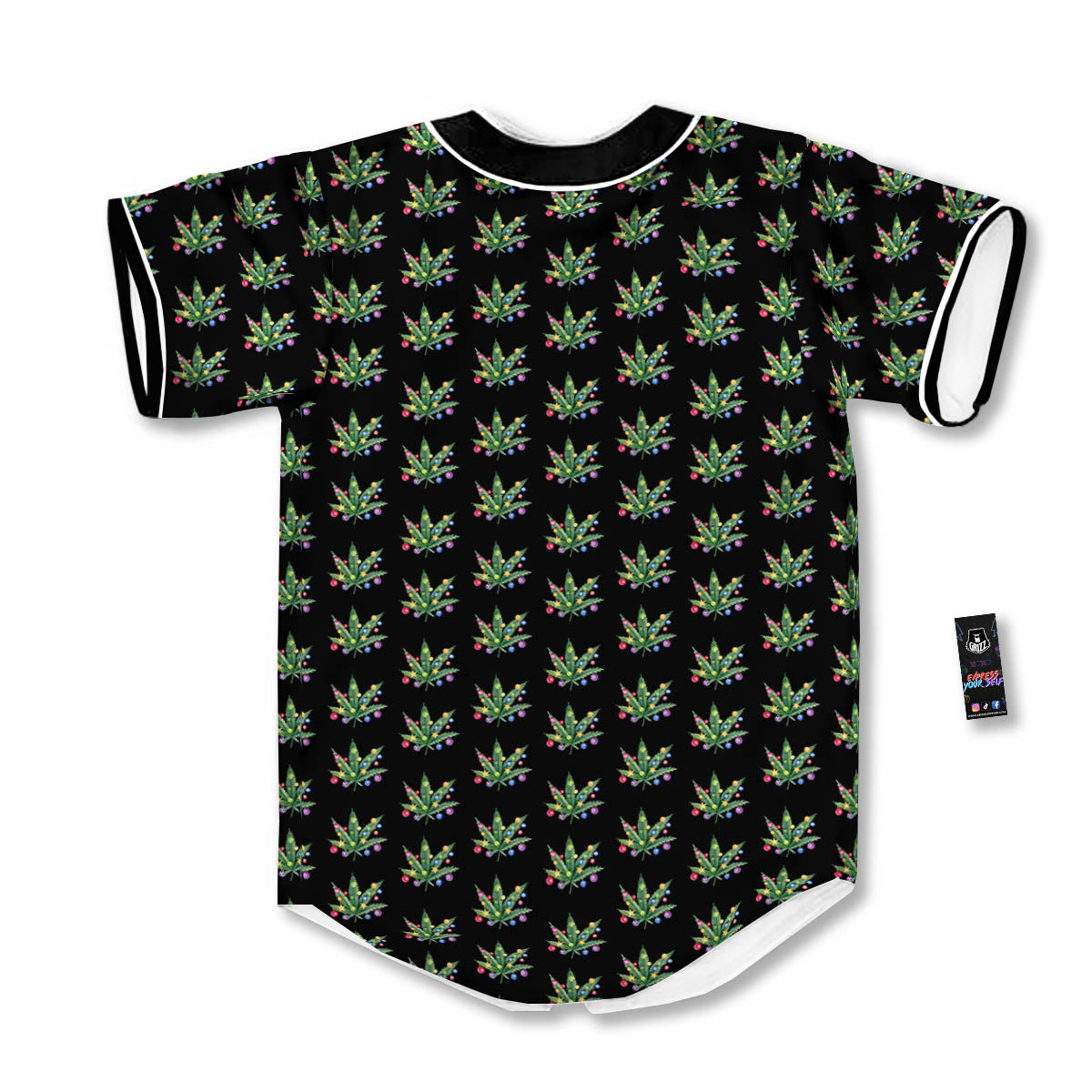 Pot Leaf Christmas Print Pattern Baseball Jersey-grizzshop