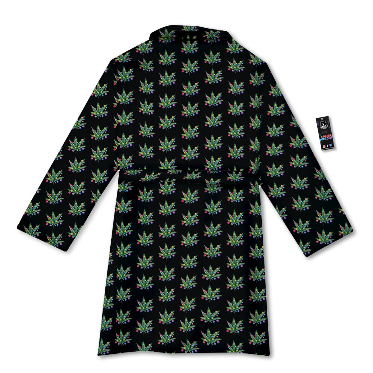 Pot Leaf Christmas Print Pattern Bathrobe-grizzshop