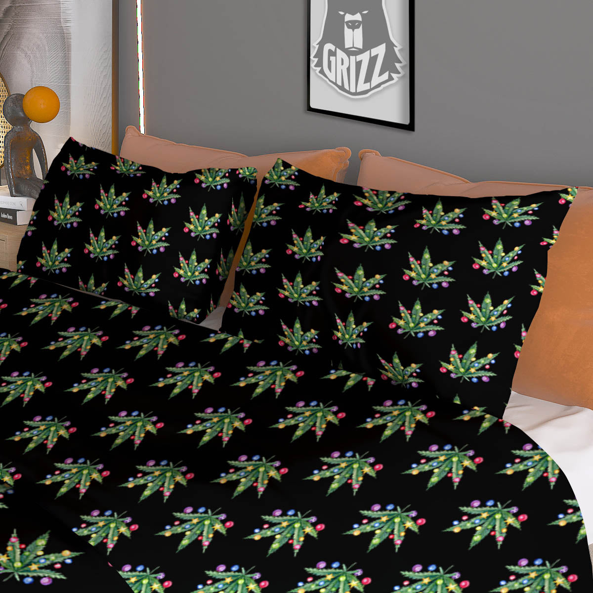 Pink Floral And Frida Kahlo Print Duvet Cover Bedding Set