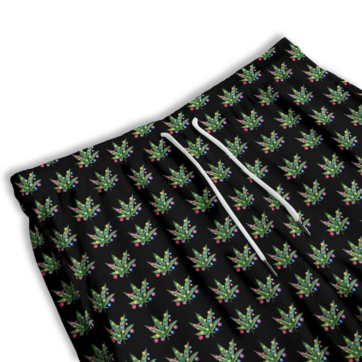 Pot Leaf Christmas Print Pattern Men's Athletic Shorts