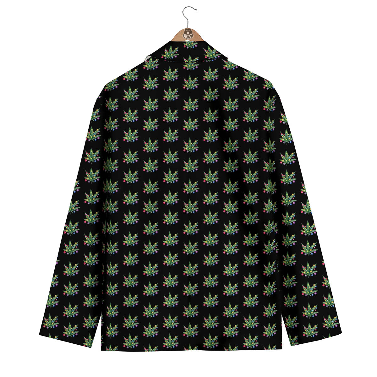 Pot Leaf Christmas Print Pattern Men's Blazer-grizzshop