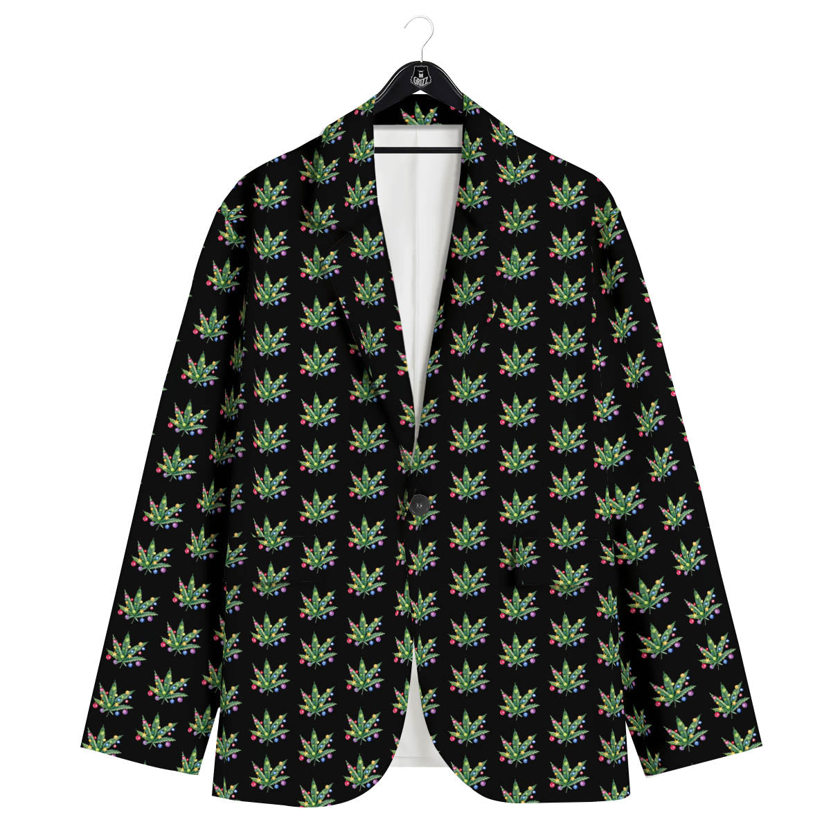 Pot Leaf Christmas Print Pattern Men's Sport Coat-grizzshop