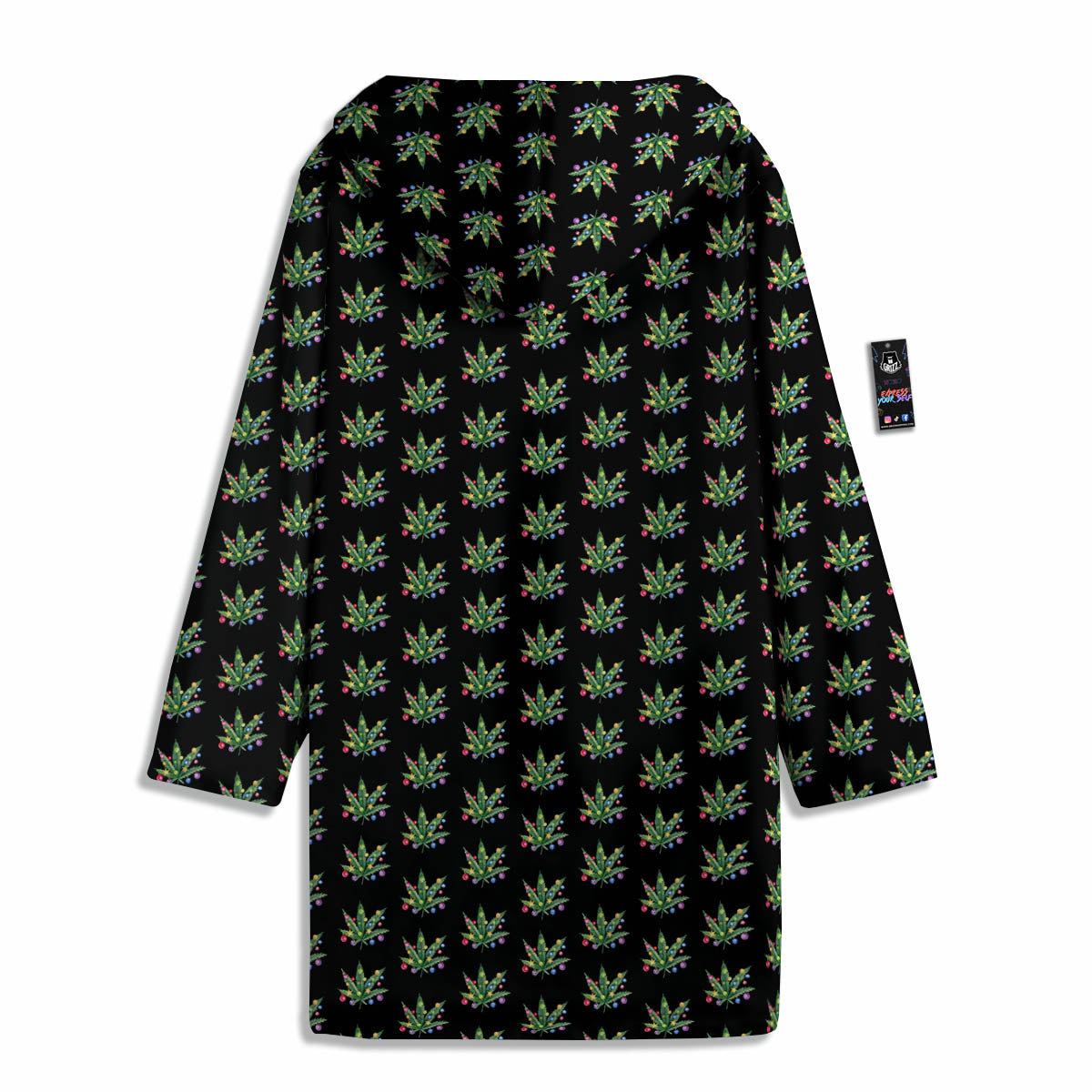 Pot Leaf Christmas Print Pattern Men's Windbreaker Jacket-grizzshop