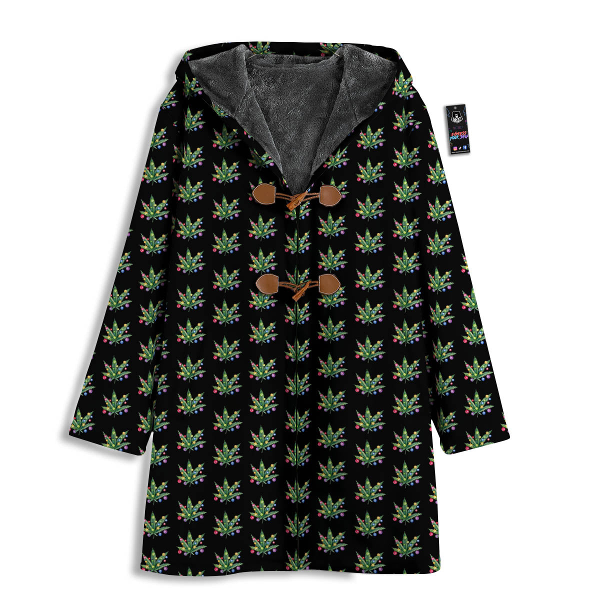 Pot Leaf Christmas Print Pattern Men's Windbreaker Jacket-grizzshop
