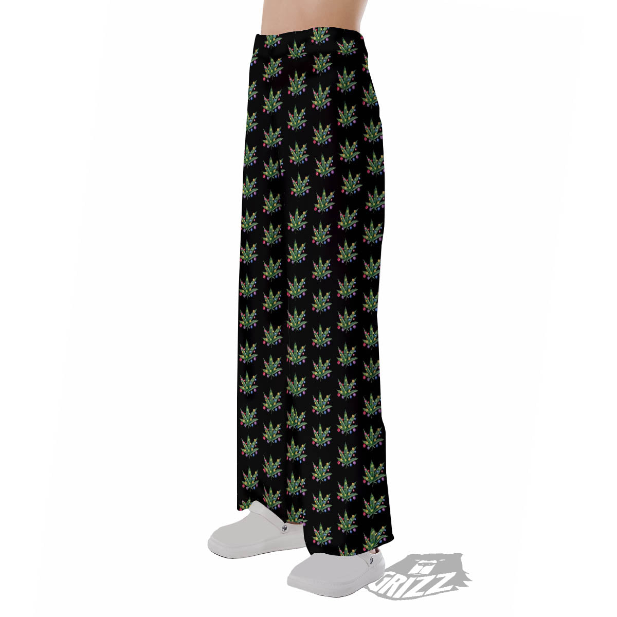 Pot Leaf Christmas Print Pattern Pajama Pants-grizzshop