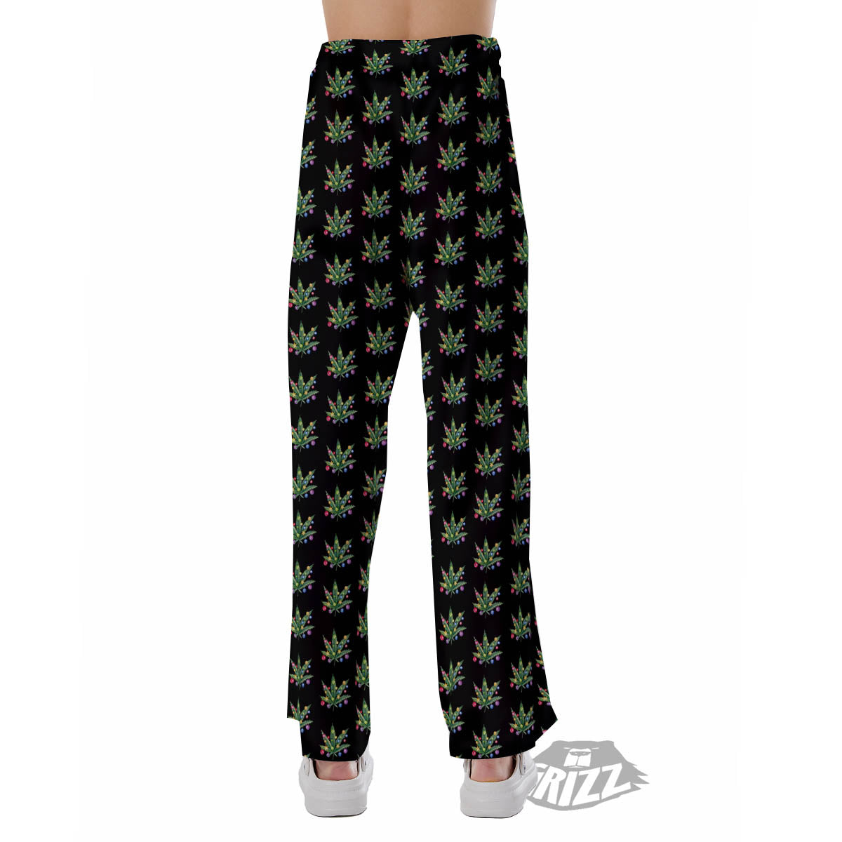 Pot Leaf Christmas Print Pattern Pajama Pants-grizzshop