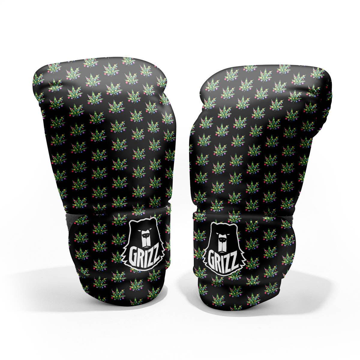 Pot Leaf Christmas Print Pattern Pro Boxing Glove