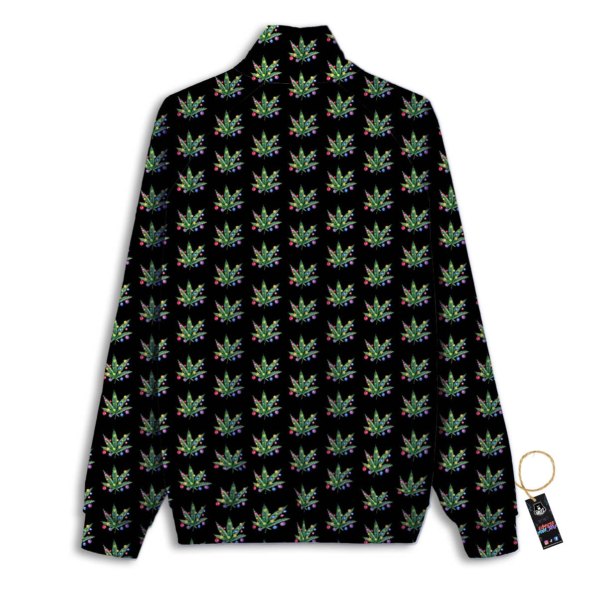 Pot Leaf Christmas Print Pattern Track Jacket-grizzshop
