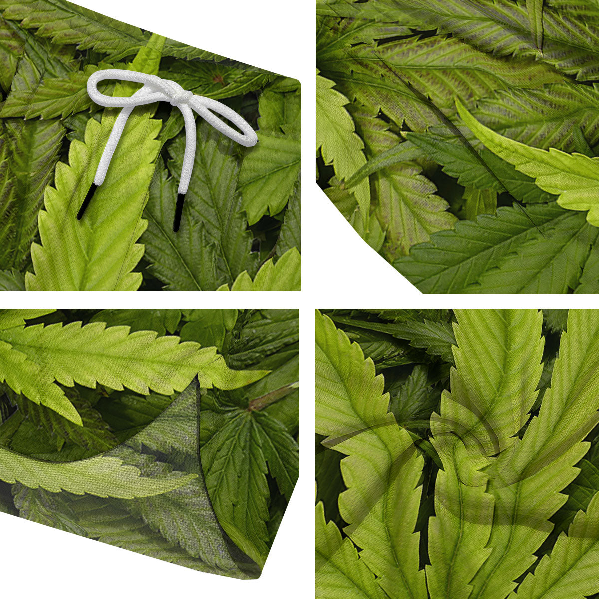 Pot Leaf Green Print Men's Running Shorts-grizzshop