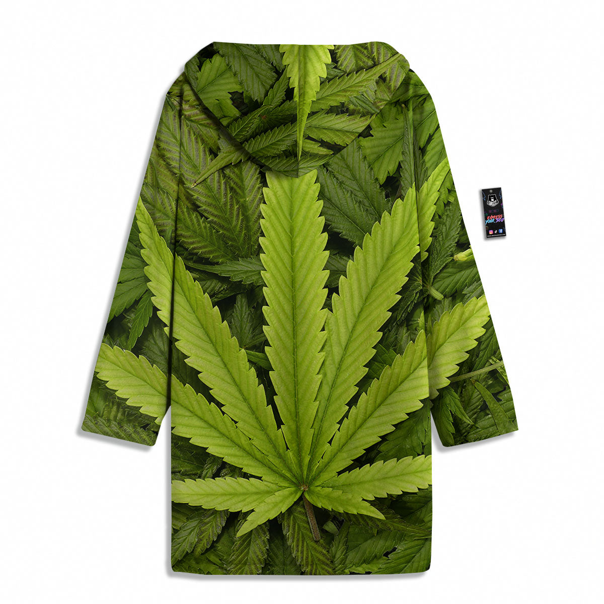 Pot Leaf Green Print Men's Windbreaker Jacket-grizzshop