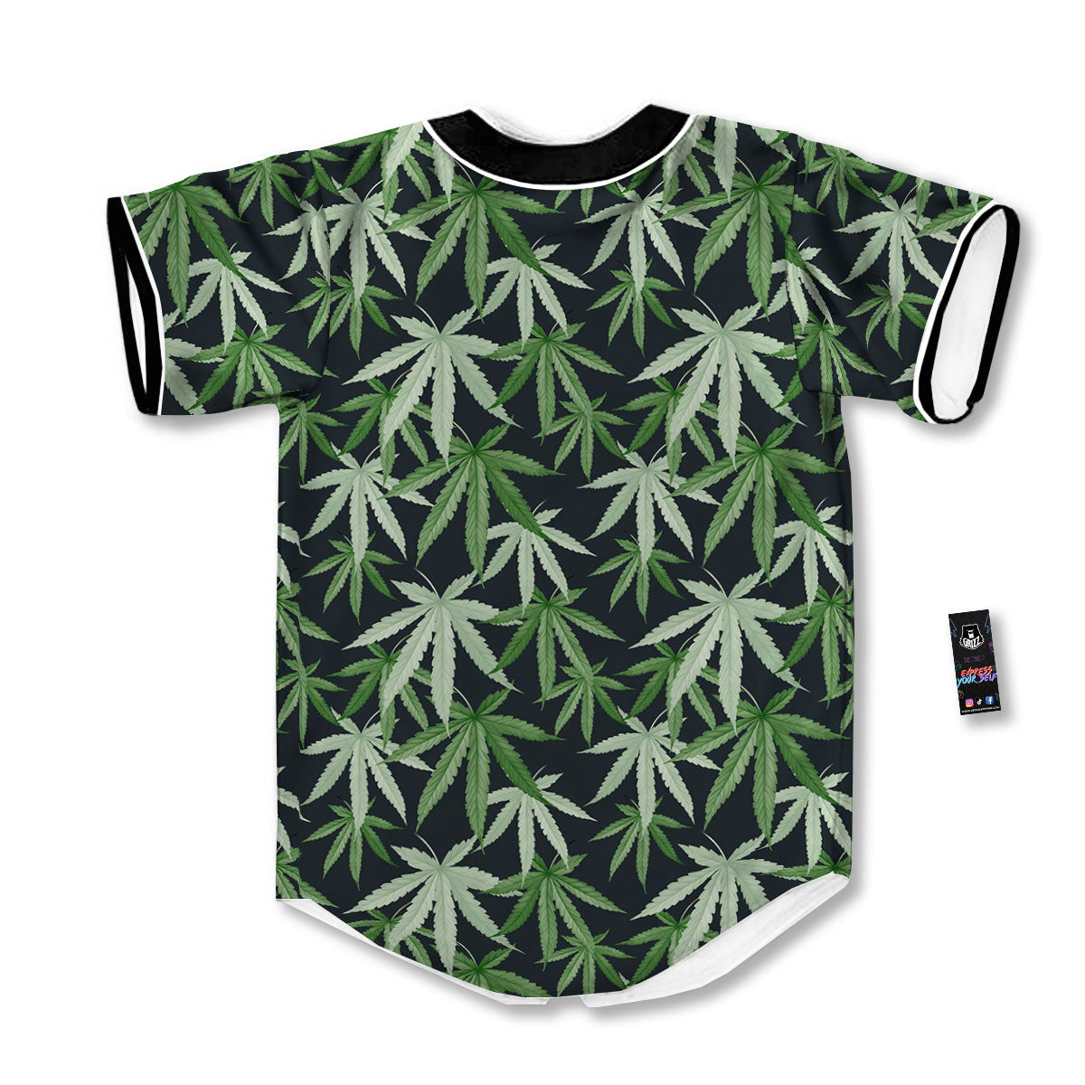 Pot Leaf Green Print Pattern Baseball Jersey-grizzshop