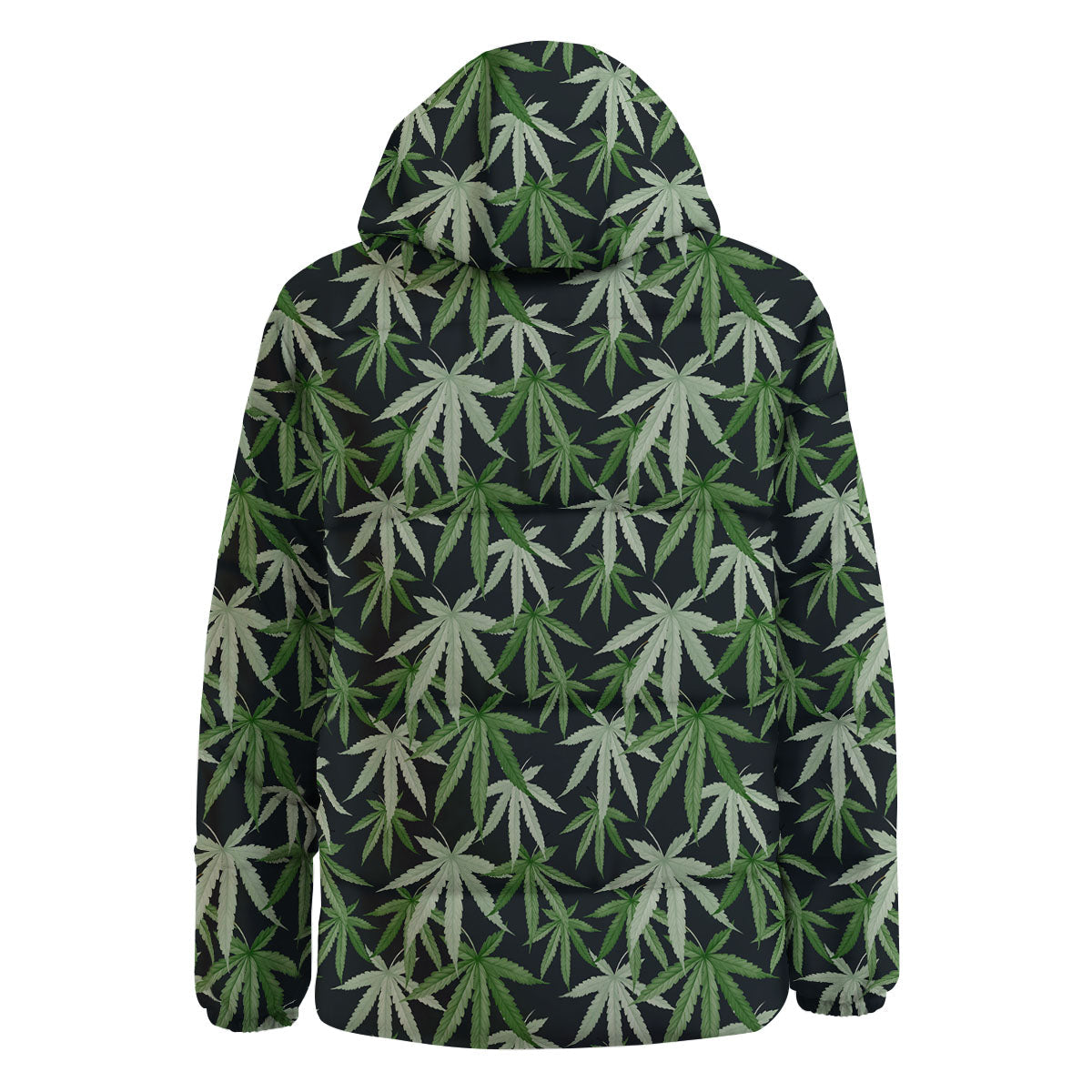 Pot Leaf Green Print Pattern Down Jacket-grizzshop