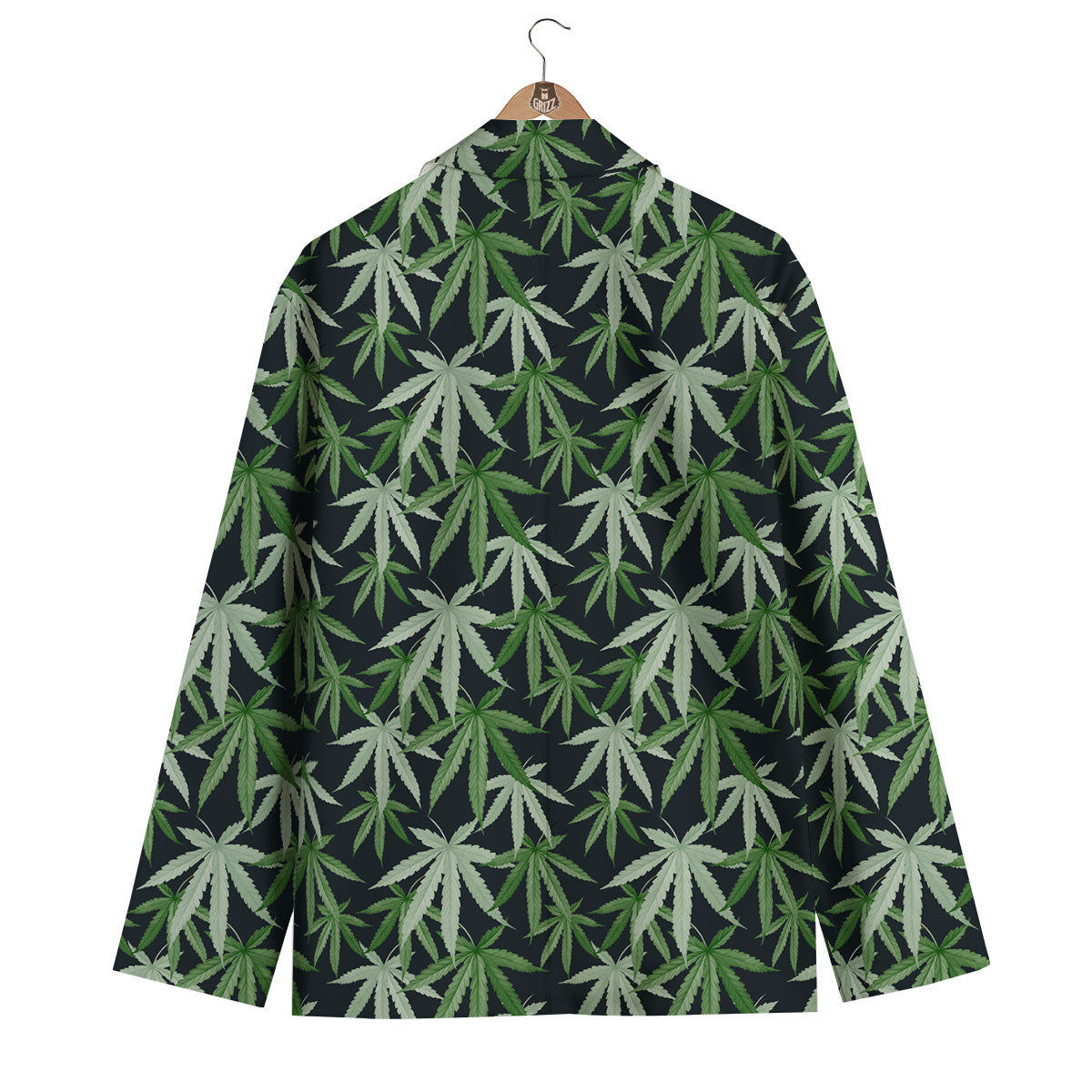 Pot Leaf Green Print Pattern Men's Blazer-grizzshop