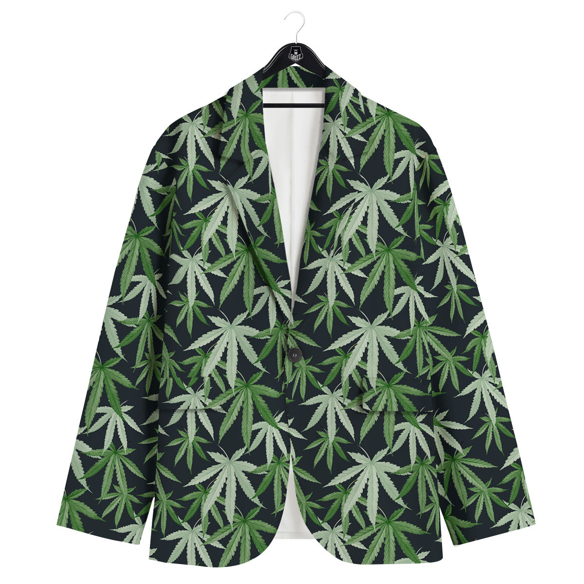 Pot Leaf Green Print Pattern Men's Sport Coat-grizzshop