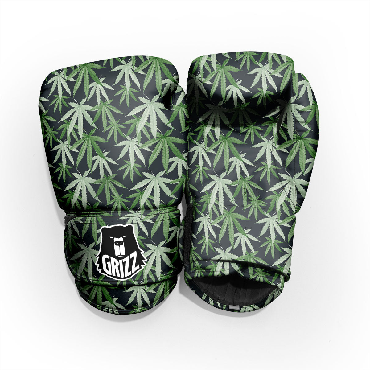 Pot Leaf Green Print Pattern Pro Boxing Glove