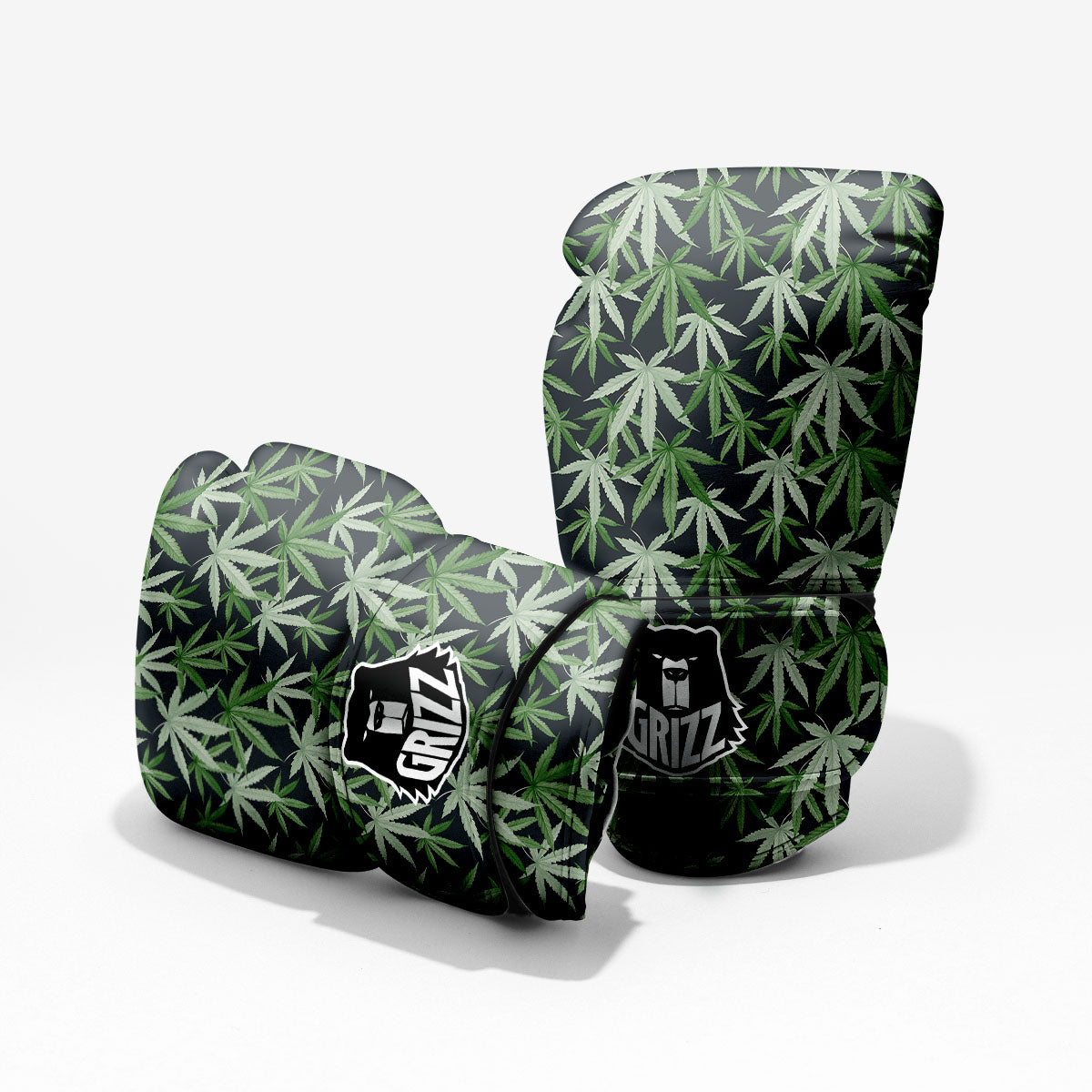 Pot Leaf Green Print Pattern Pro Boxing Glove