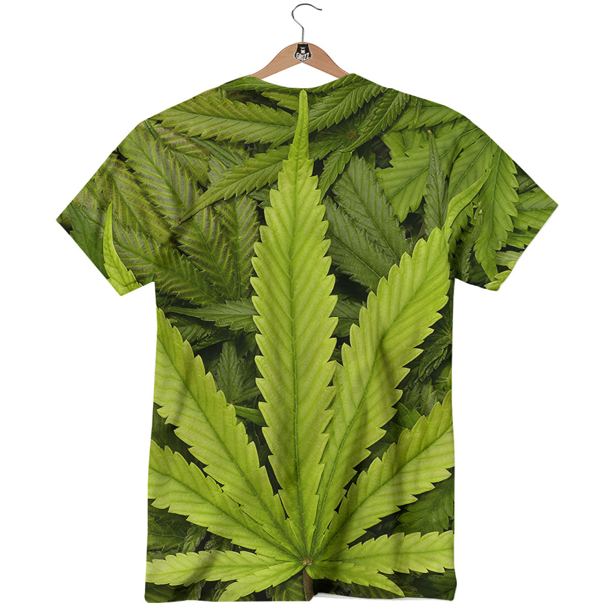 Pot Leaf Green Print T-Shirt-grizzshop