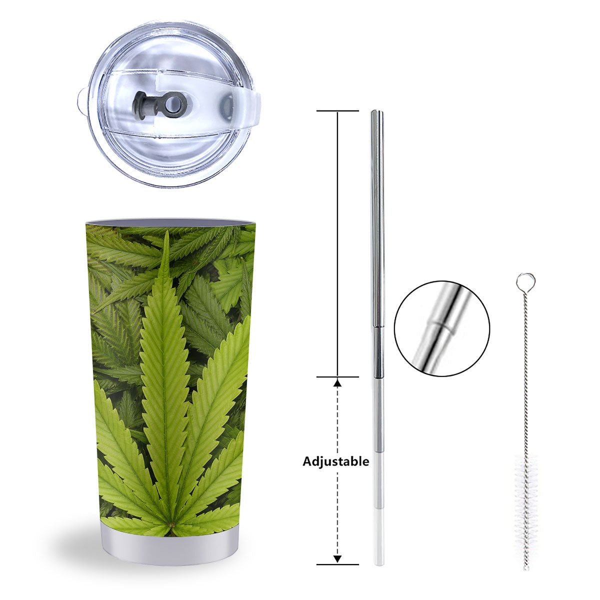 Pot Leaf Green Print Tumbler-grizzshop