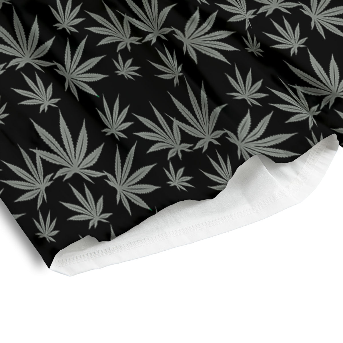 Pot Leaf Grey And Black Print Pattern Men's Athletic Shorts