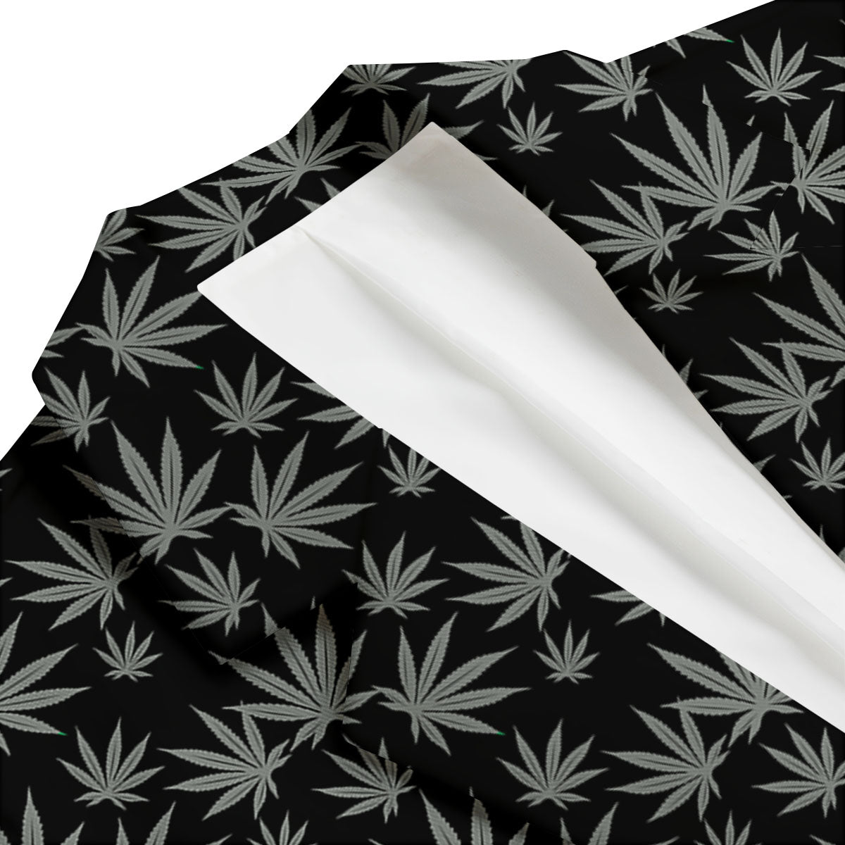 Pot Leaf Grey And Black Print Pattern Men's Blazer-grizzshop