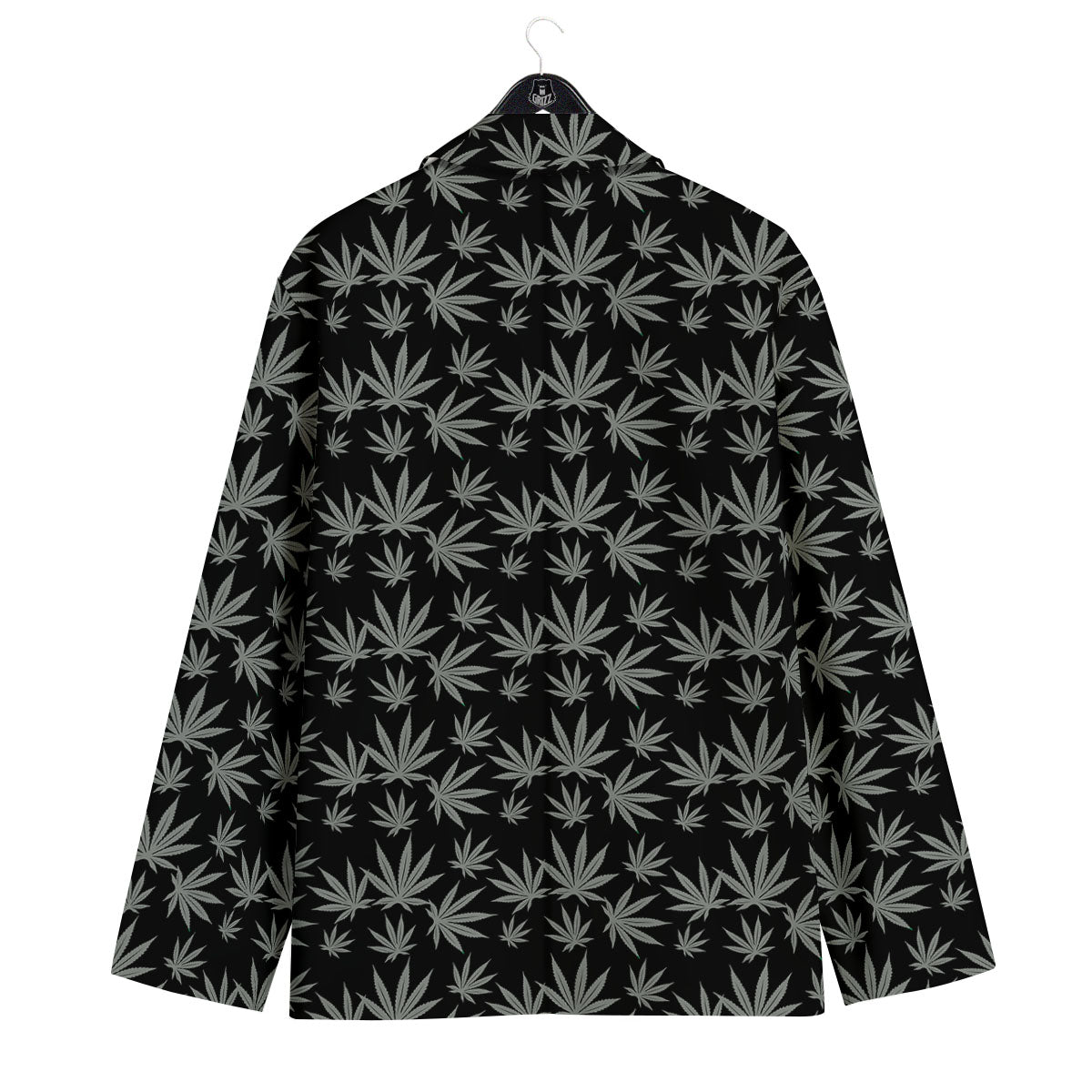 Pot Leaf Grey And Black Print Pattern Men's Sport Coat-grizzshop