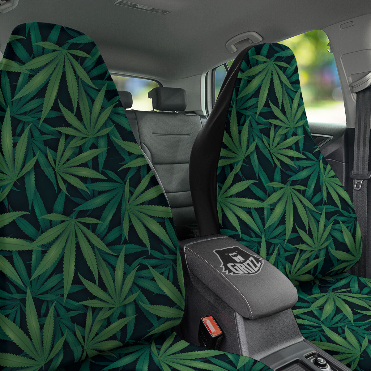 Pot Leaf Print Pattern Car Seat Covers-grizzshop