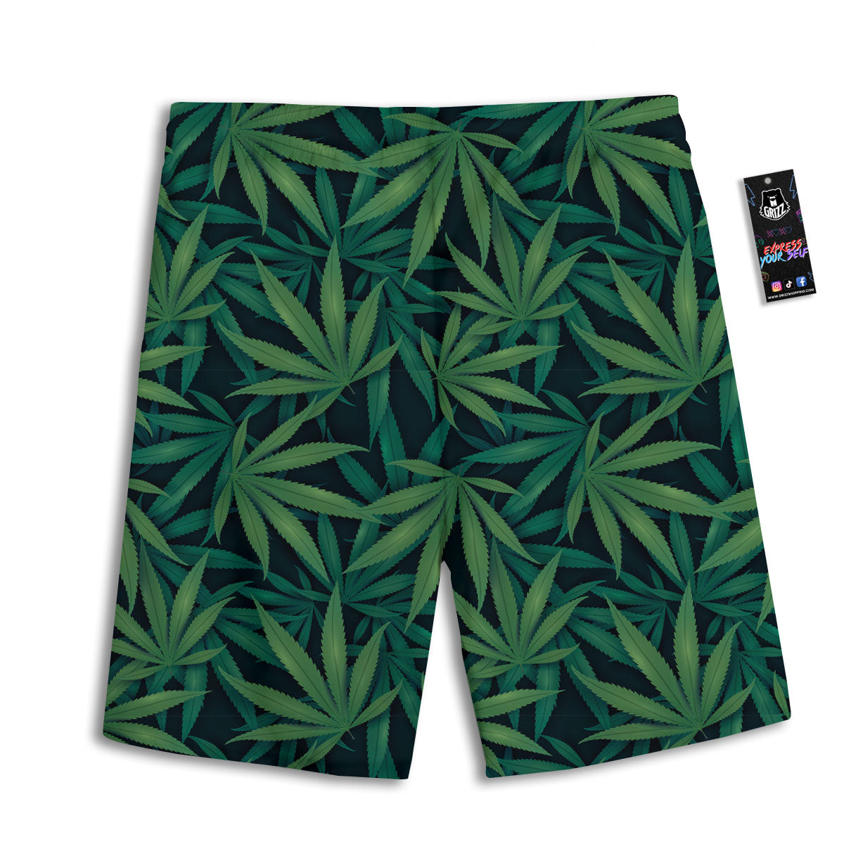 Pot Leaf Print Pattern Men's Athletic Shorts