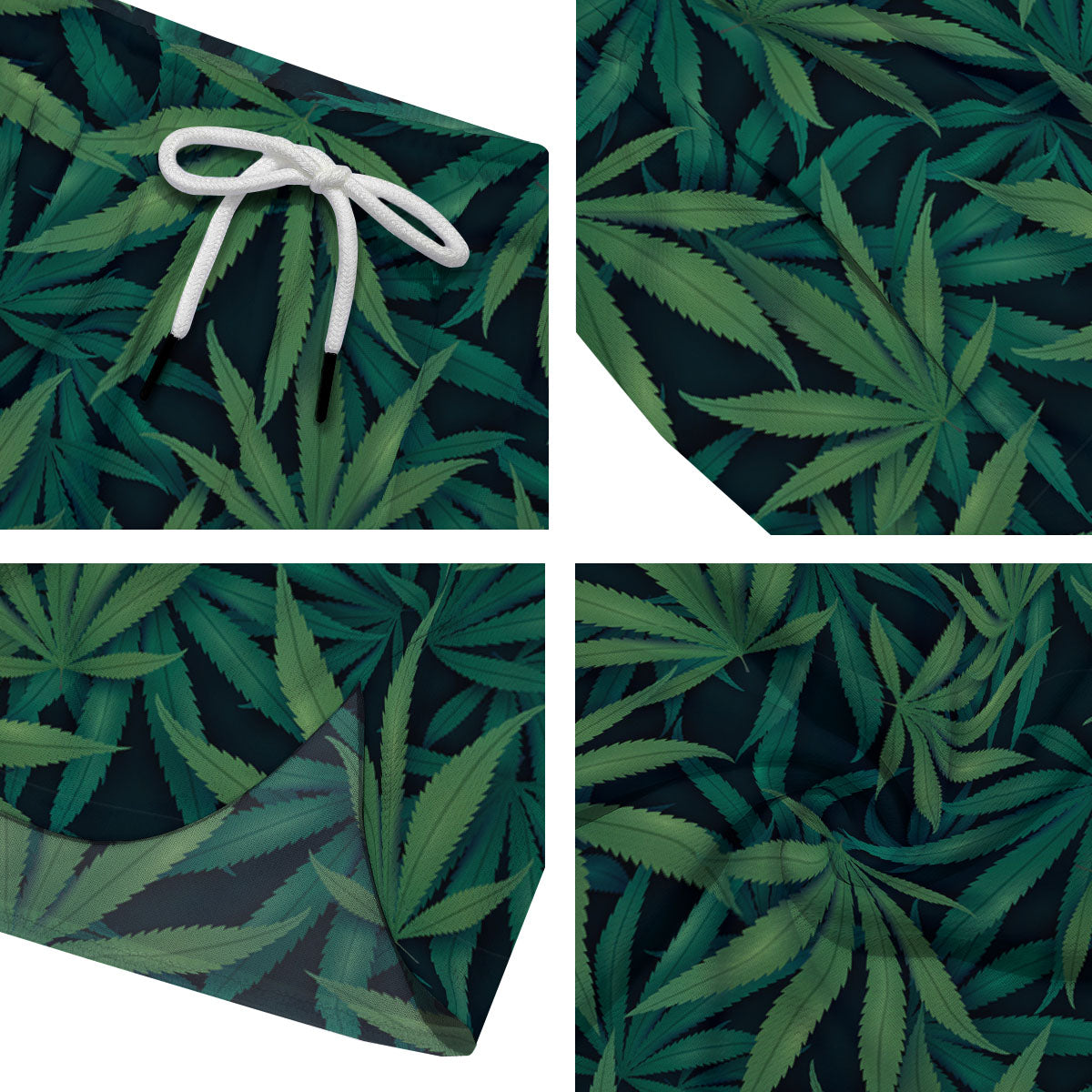 Pot Leaf Print Pattern Men's Running Shorts-grizzshop