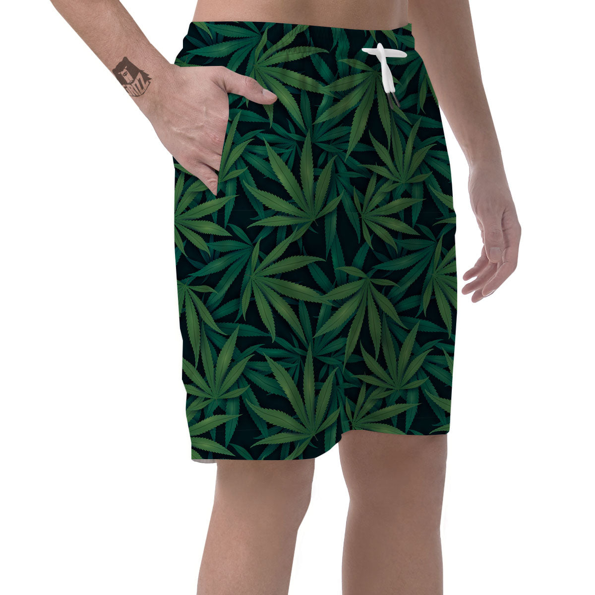 Pot Leaf Print Pattern Men's Shorts-grizzshop