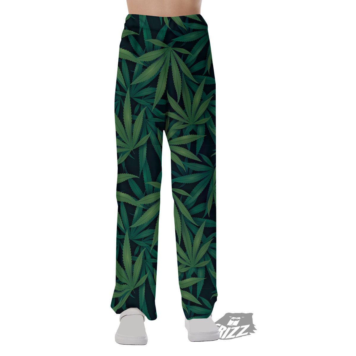 Pot Leaf Print Pattern Pajama Pants-grizzshop