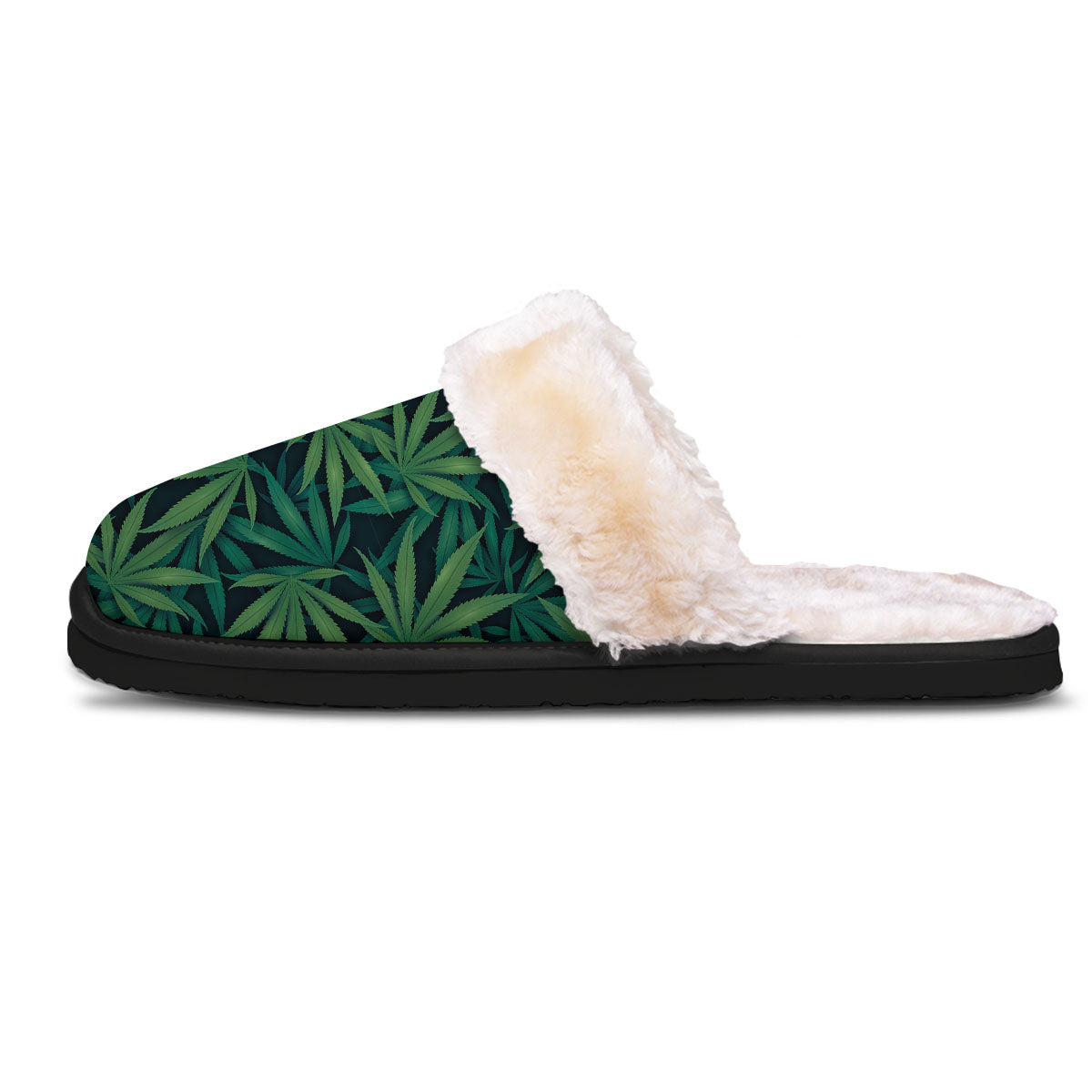 Pot Leaf Print Pattern Slippers-grizzshop